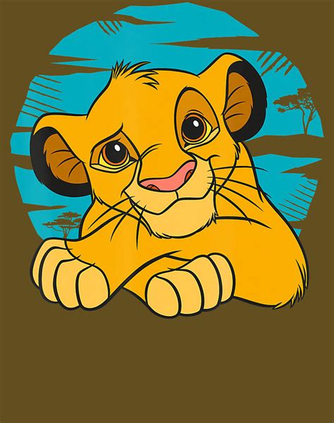 Disney The Lion King Young Simba Resting Blue 90S Digital Art by Tran ...