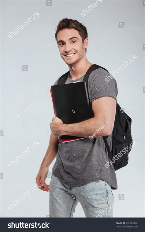 Portrait Smiling Male Student Backpack Folders Stock Photo 535173892 | Shutterstock