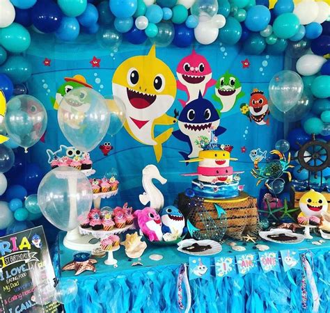 Baby Shark Birthday Party Ideas | Photo 9 of 11 | Shark birthday party, Shark themed birthday ...