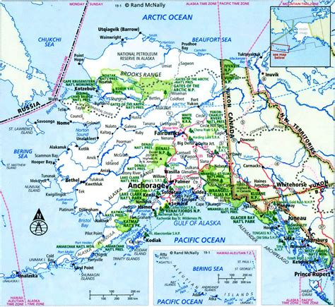 Alaska principal highway map road state free number county - US