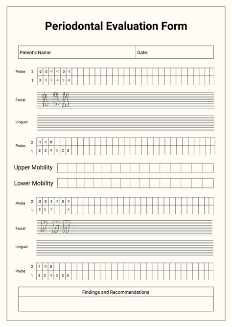 Printable Periodontal Chart