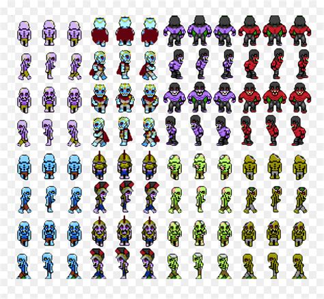 Pixel Zombie Sprite Sheet, HD Png Download - vhv