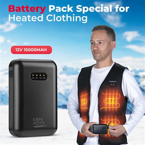 12V Rechargeable Battery for Heated Vest Heated Jackets Heated Hoodies – Kemimoto