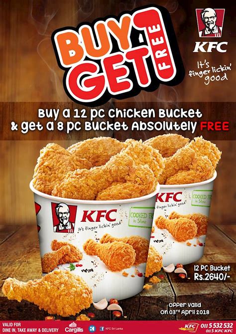 Buy a 12 pcs Chicken bucket and Get an 8 pcs Chicken bucket absolutely FREE from KFC