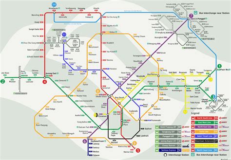 Singapore MRT & LRT train rail maps