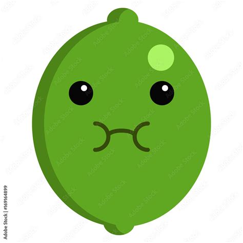 Lime nauseated face emoji vector illustration. Flat style design. Colorful graphics Stock Vector ...