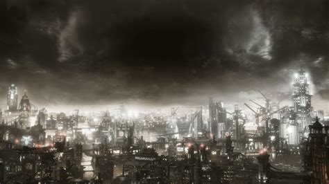 Batman Arkham Knight City Cityscape Dark Wallpaper - Resolution ...