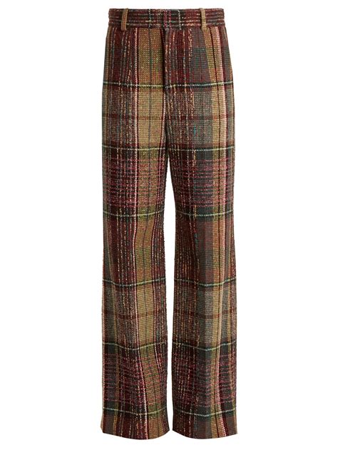 Lyst - Chloé Wide-leg Wool-blend Tweed Trousers in Brown