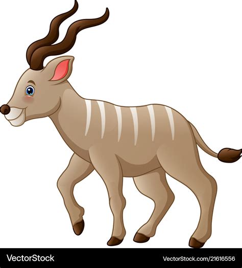 Cartoon kudu antelope Royalty Free Vector Image