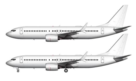 » Boeing 737 MAX 7 blank illustration templates