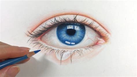 Blue Eye - original colored pencil drawing - accesoriifrizerie.ro