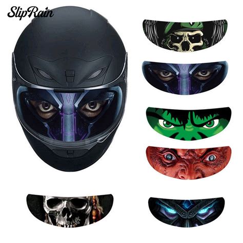 🎐MID NEW Skull Removable Motorcycle Bike Helmet Visor Decals Lens Sticker Decor | Shopee Singapore