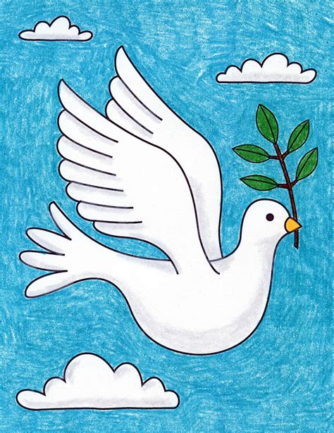 How To Draw A Dove With An Olive Branch - Gordon Opoetinat1997