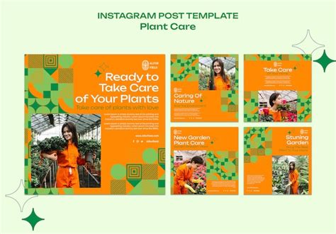 Premium PSD | Flat design plant care template