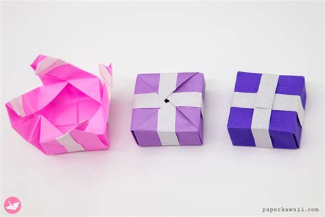 Origami Present Gift Box Tutorial - Paper Kawaii