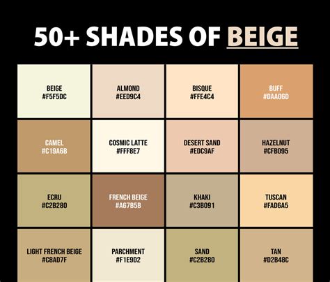 50+ Shades of Beige Color (Names, HEX, RGB & CMYK Codes) – CreativeBooster