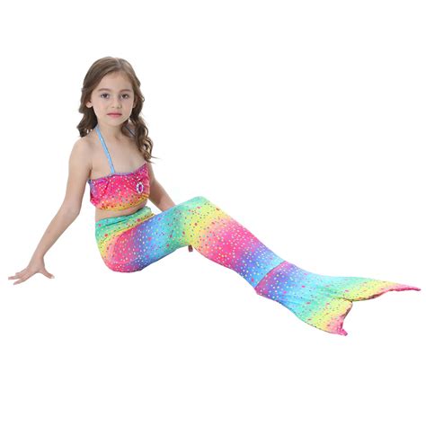 Children Mermaid Tail Kids Girls Cosplay Costumes Swimming Mermaid Tail Mermaid Swimsuit Tail ...