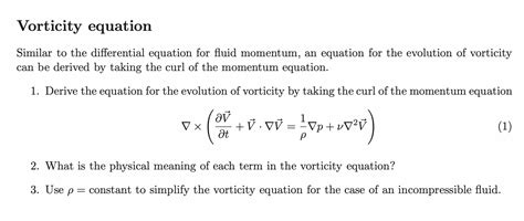 Solved Vorticity equation Similar to the differential | Chegg.com