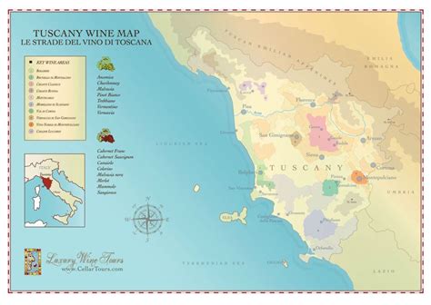 Tuscany Wine Regions Map | Tuscany wine, Tuscany map, Tuscany