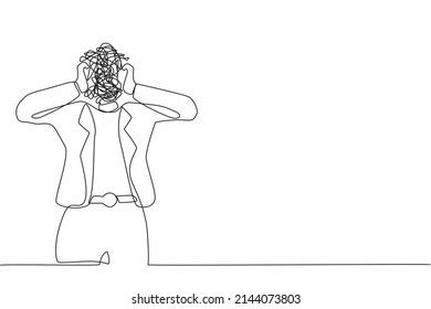 Single Continuous Line Drawing Businesswoman Round Stock Vector (Royalty Free) 2144073803 ...