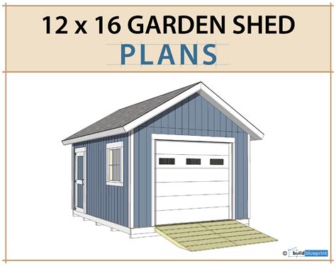 12x16 Shed W/ Garage Door DIY Plans Large Shed Roll up Door | Etsy Canada