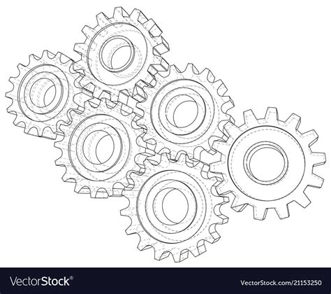 Background industrial design gears conceptual 3d Vector Image