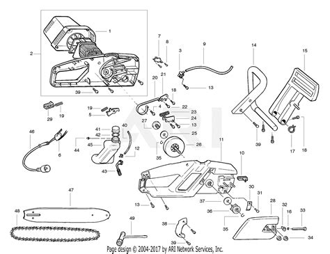 Poulan PP300E Electric Saw, 300E Electric Saw Parts Diagram for Chain Saw Assembly