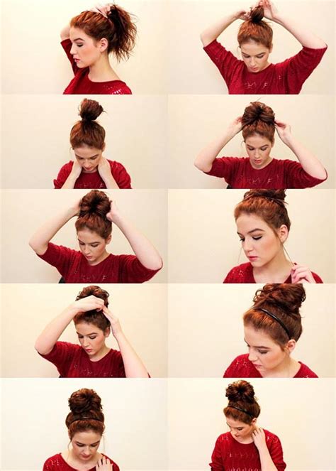 Pics For > Hair Tutorials Step By Step Messy Bun