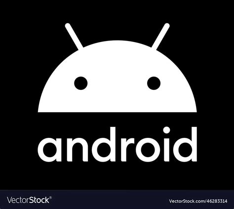 Android logo icon symbol with name white design Vector Image