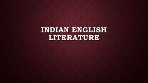 Indian english literature