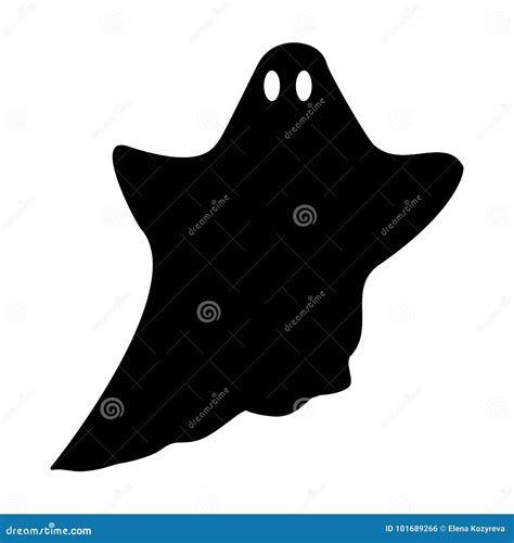 Ghost Silhouette Halloween Specter. Vector Illustration. Simple Ghost ...