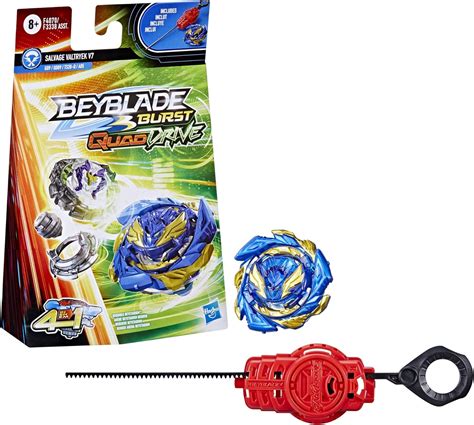 Amazon.com: BEYBLADE Burst QuadDrive Salvage Valtryek V7 Spinning Top Starter Pack -- Attack ...