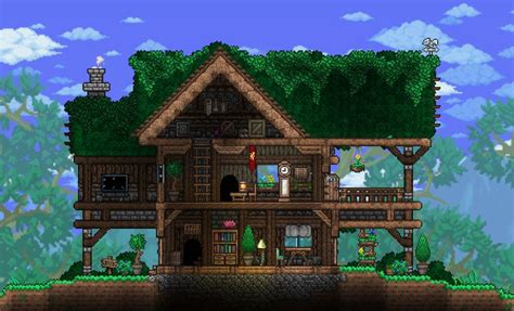 terraria leaf and wood house | Terraria house design, Terraria house ideas, Terrarium base