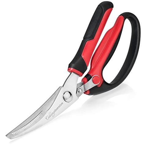 Heavy Duty Kitchen Scissors | Stainless Steel Spring Loaded Professional Grade Chicken Shears ...