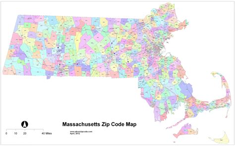 Boston zip code map - Zip code map of Boston (United States of America)