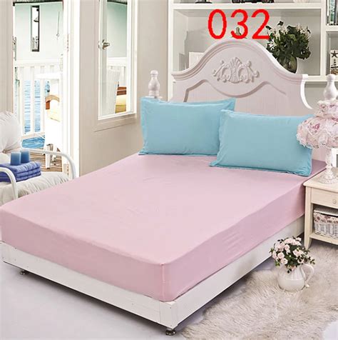 Light Pink Polyester Fitted Sheet Single Double Bed Sheets Fitted Cover Twin Queen Mattress ...