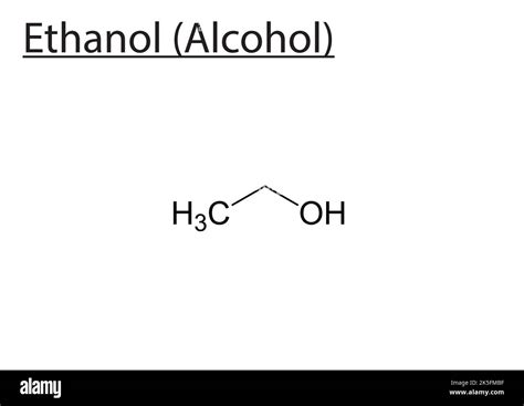 Ethanol Alcohol Molecular structure vector skeletal formula Stock ...