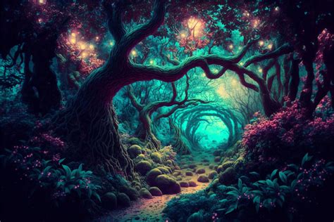 5 Enchanted Forest Wall Art Enchanted Forest Printable Digital Art Enchanted Forest Digital Art ...