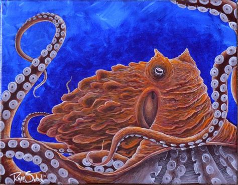 Giant Pacific Octopus Painting by Ryan Sobel | Saatchi Art