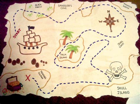 Had lots of fun creating this treasure map for Geography! Stained (with teabags) and tore the ...