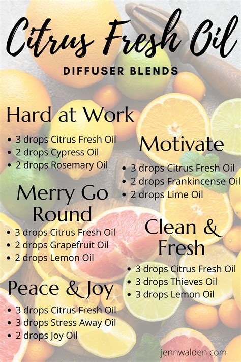 Citrus Fresh Essential Oil Diffuser Blends | Essential oil blends recipes, Citrus fresh ...