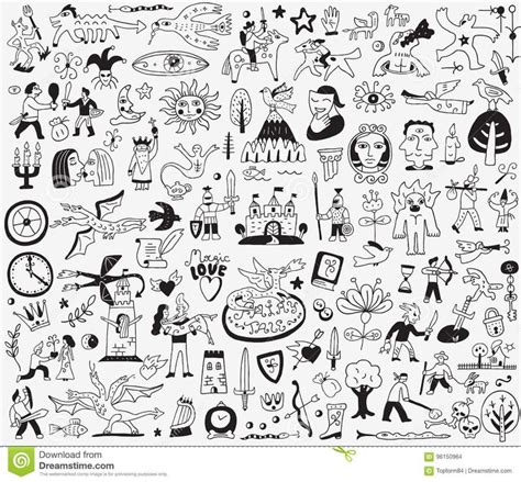 History , Fairy Tale - Doodles Set Stock Vector ... | Doodles, Fairy ...