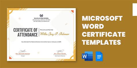 Free Certificate Templates Word