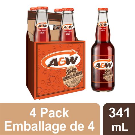 A&W Root Beer 341mL Glass Bottle, 4 Pack | Walmart Canada