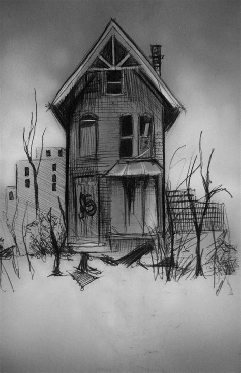 Abandoned house sketch by OcularReverie on DeviantArt