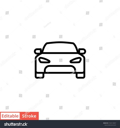 Car Front Line Icon Simple Outline Stock Vector (Royalty Free) 1934110037 | Shutterstock