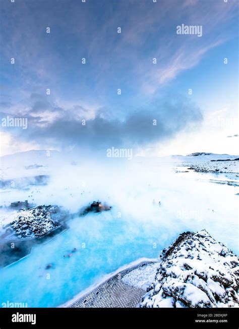 Blue lagoon hot spring spa in Iceland in Winter Stock Photo - Alamy