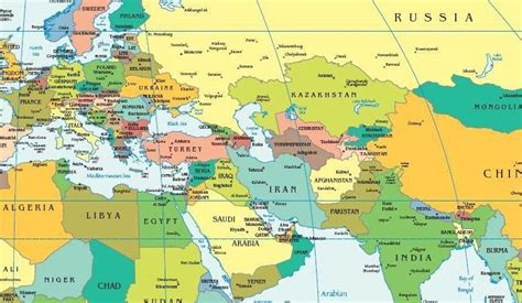 Map Of Europe And Asia - World Map with Countries