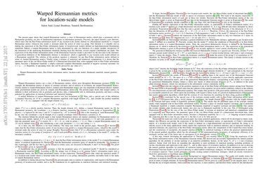 Warped Riemannian metrics for location-scale models | Papers With Code