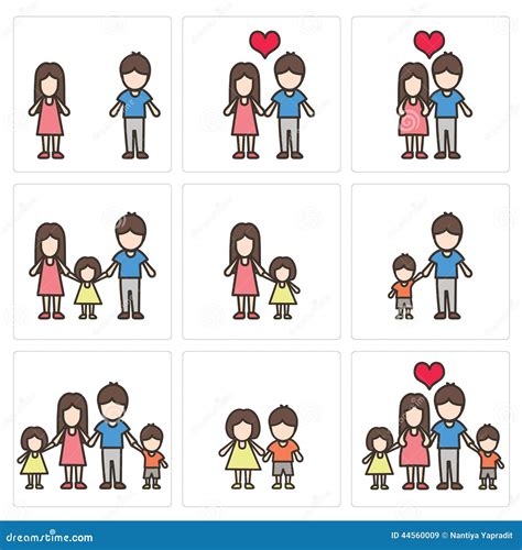 Vector Icons Set People And Family Stock Vector - Image: 44560009